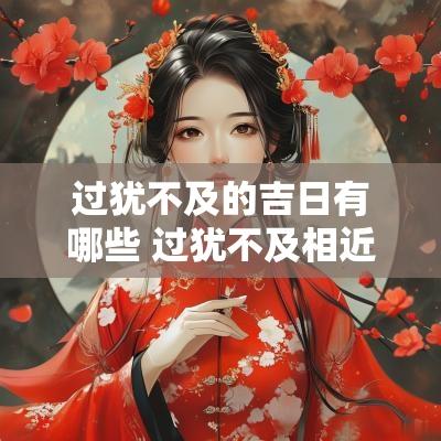 过犹不及的吉日有哪些 过犹不及相近的句子