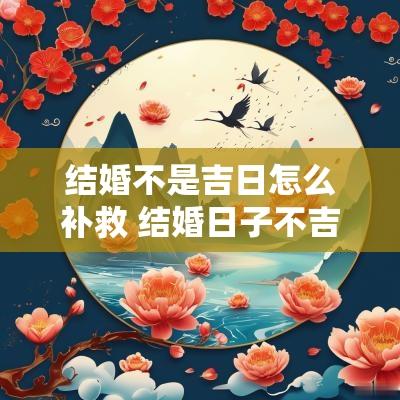 结婚不是吉日怎么补救 结婚日子不吉利怎么补救