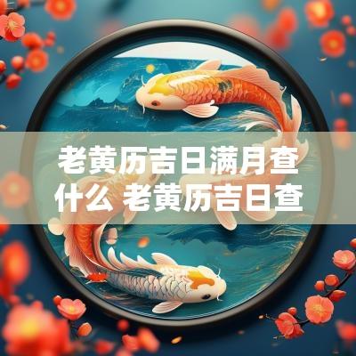 老黄历吉日满月查什么 老黄历吉日查询2025年