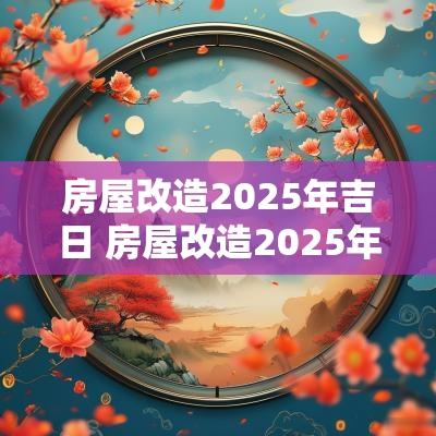 房屋改造2025年吉日 房屋改造2025年吉日时间