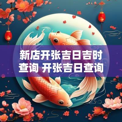 新店开张吉日吉时查询 开张吉日查询