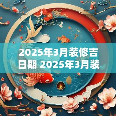 2025年3月装修吉日期 2025年3月装修吉日一览表