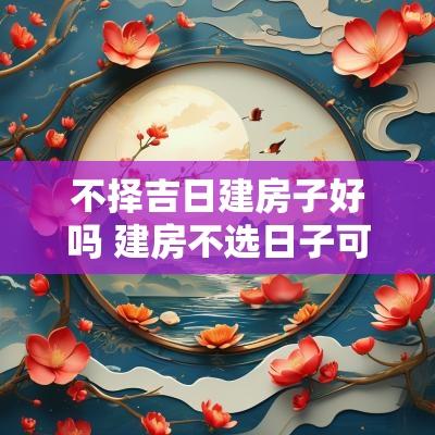 不择吉日建房子好吗 建房不选日子可以吗