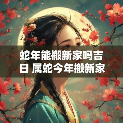 蛇年能搬新家吗吉日 属蛇今年搬新家怎么样