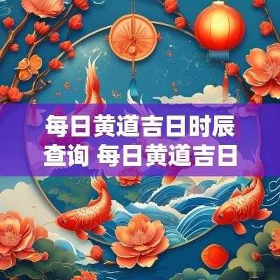 每日黄道吉日时辰查询 每日黄道吉日查询