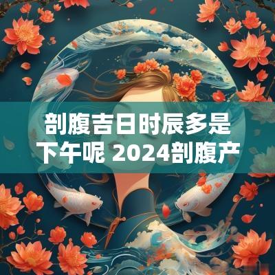 剖腹吉日时辰多是下午呢 2025剖腹产吉日时辰一览表