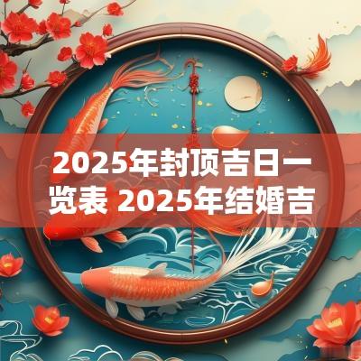 2025年封顶吉日一览表 2025年结婚吉日一览表