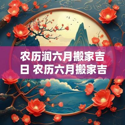 农历润六月搬家吉日 农历六月搬家吉日一览表2025