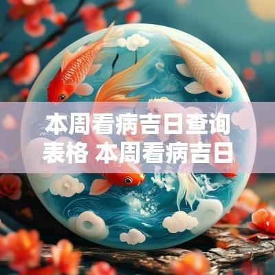 本周看病吉日查询表格 本周看病吉日查询表格图