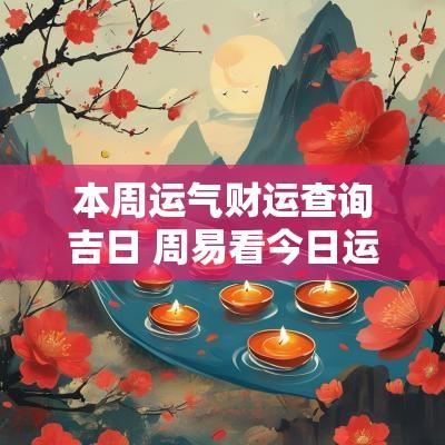 本周运气财运查询吉日 周易看今日运气