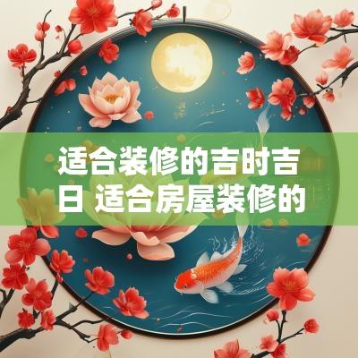 适合装修的吉时吉日 适合房屋装修的吉日有哪些