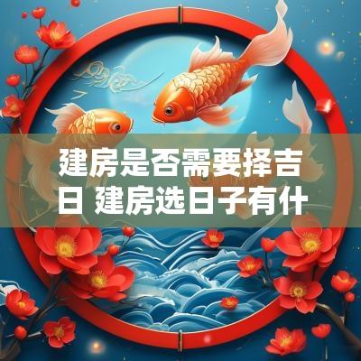 建房是否需要择吉日 建房选日子有什么讲究