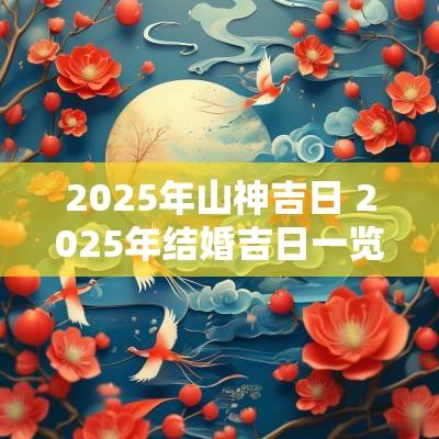 2025年山神吉日 2025年结婚吉日一览表