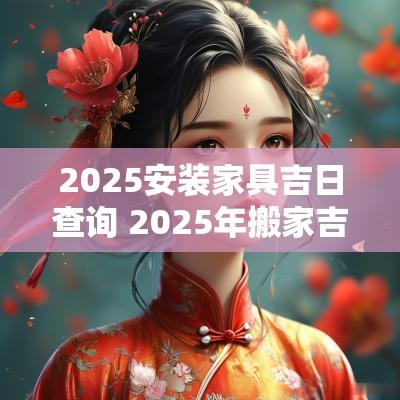 2025安装家具吉日查询 2025年搬家吉日查询黄道吉日