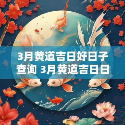 3月黄道吉日好日子查询 3月黄道吉日日历
