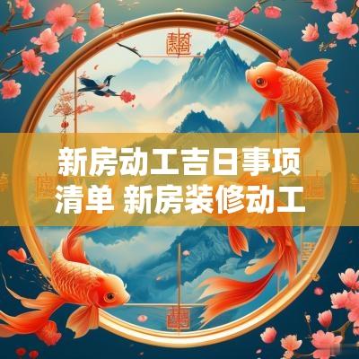 新房动工吉日事项清单 新房装修动工吉日吉时