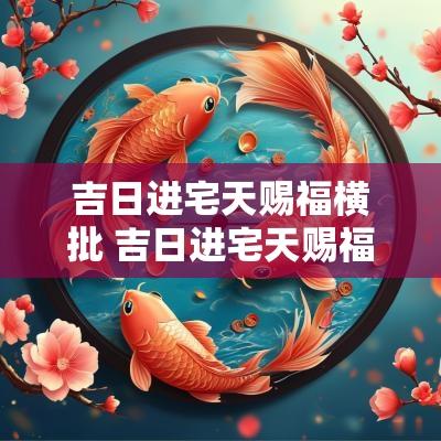 吉日进宅天赐福横批 吉日进宅天赐福是上联还是下联