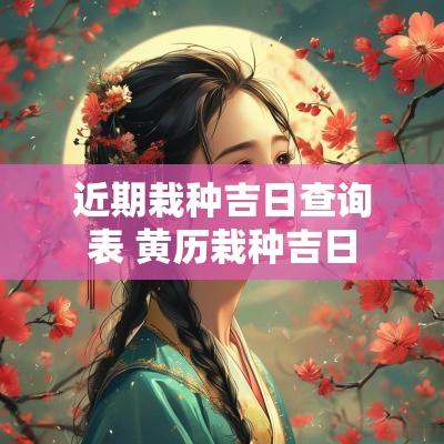 近期栽种吉日查询表 黄历栽种吉日