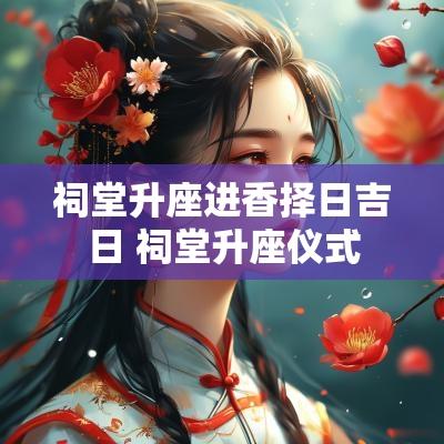 祠堂升座进香择日吉日 祠堂升座仪式