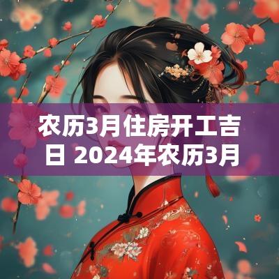 农历3月住房开工吉日 2025年农历3月开工建房吉日