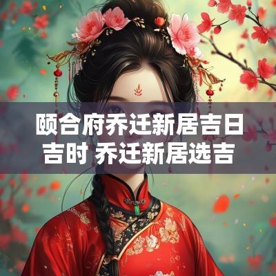 颐合府乔迁新居吉日吉时 乔迁新居选吉日