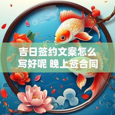 吉日签约文案怎么写好呢 晚上签合同文案怎么写