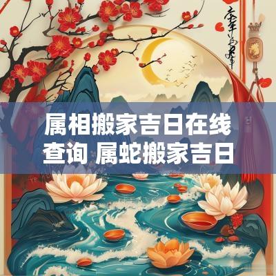 属相搬家吉日在线查询 属蛇搬家吉日查询2025年