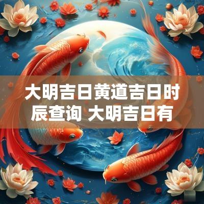 大明吉日黄道吉日时辰查询 大明吉日有哪些