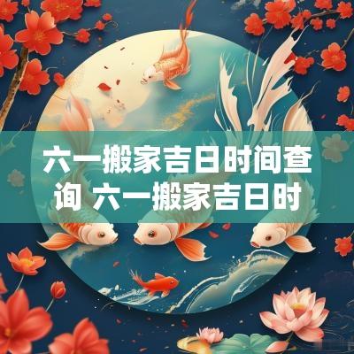 六一搬家吉日时间查询 六一搬家吉日时间查询最新
