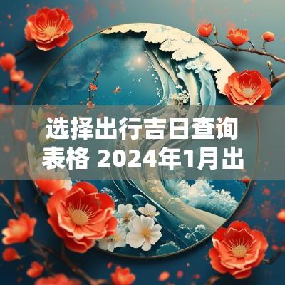 选择出行吉日查询表格 2025年1月出行吉日查询表格