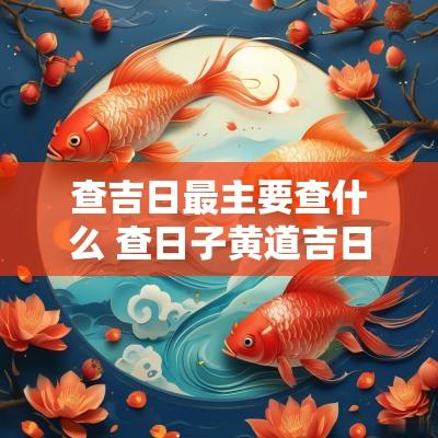 查吉日最主要查什么 查日子黄道吉日