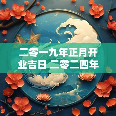 二零一九年正月开业吉日 二零二四年正月开业黄道吉日