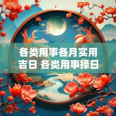 各类用事各月实用吉日 各类用事择日到底如何择才正确