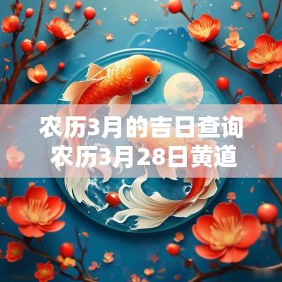 农历3月的吉日查询 农历3月28日黄道吉日查询