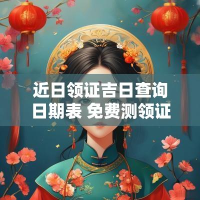 近日领证吉日查询日期表 免费测领证吉日查询