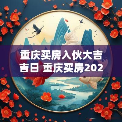 重庆买房入伙大吉吉日 重庆买房2025年什么时间最划算