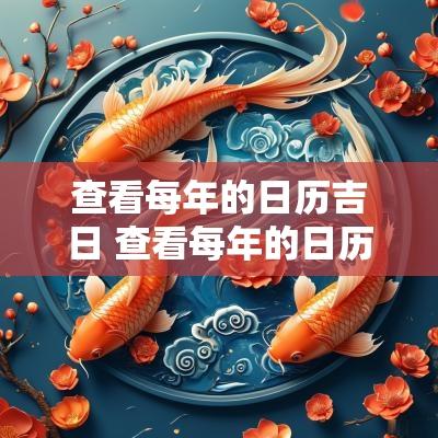 查看每年的日历吉日 查看每年的日历吉日时辰
