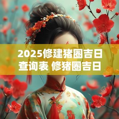 2025修建猪圈吉日查询表 修猪圈吉日