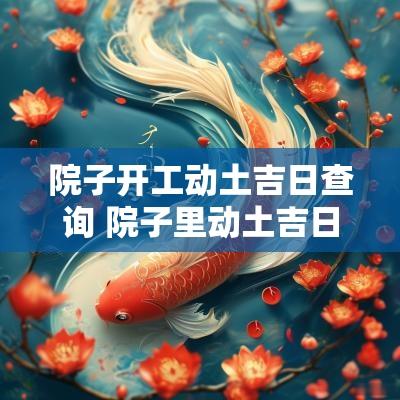 院子开工动土吉日查询 院子里动土吉日