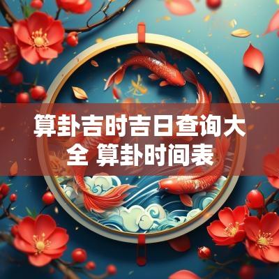 算卦吉时吉日查询大全 算卦时间表