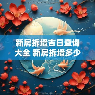 新房拆墙吉日查询大全 新房拆墙多少钱一平方