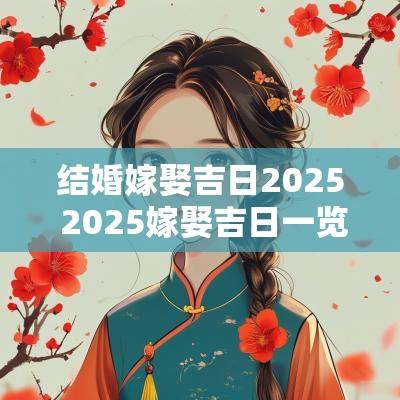结婚嫁娶吉日2025 2025嫁娶吉日一览表大全