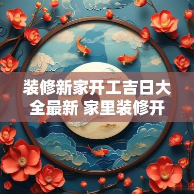 装修新家开工吉日大全最新 家里装修开工祝福语