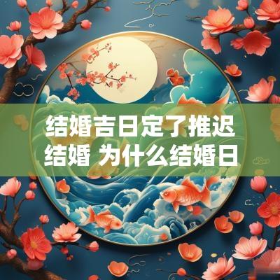 结婚吉日定了推迟结婚 为什么结婚日子定下来不能推迟