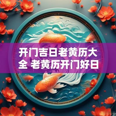 开门吉日老黄历大全 老黄历开门好日子