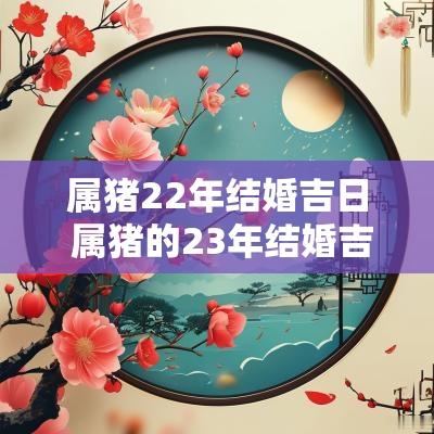 属猪22年结婚吉日 属猪的23年结婚吉日