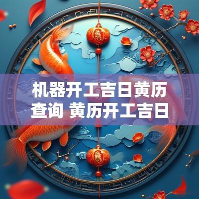 机器开工吉日黄历查询 黄历开工吉日查询