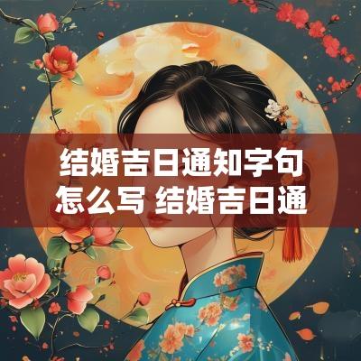 结婚吉日通知字句怎么写 结婚吉日通知
