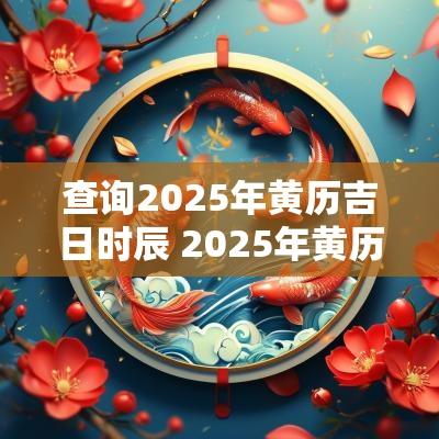 查询2025年黄历吉日时辰 2025年黄历吉时
