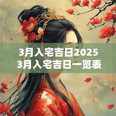 3月入宅吉日2025 3月入宅吉日一览表